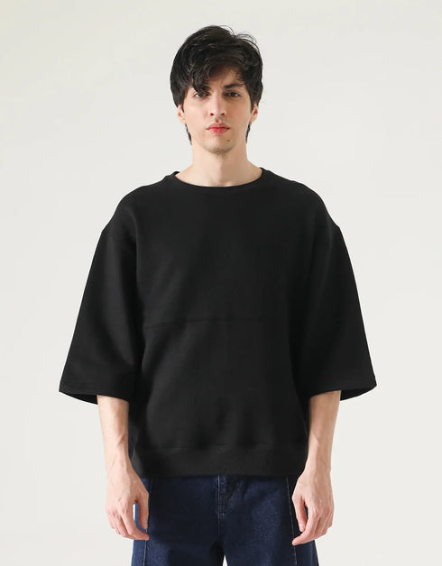 HALF SLEEVES CREW NECK SWEATSHIRT